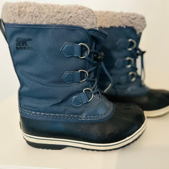 Sorel Kid’s Winter Boots Waterproof Dark Blue  Size 4 USA - Picture 1 of 6
